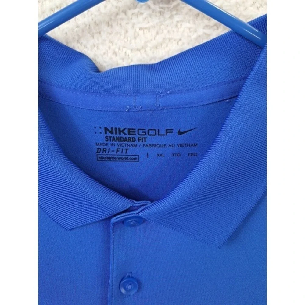 Nike Golf Dri Fit Polo Shirt Mens Size XXL Blue Swoosh